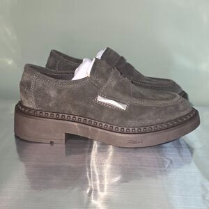 Ash Women's Medusa Studded Platform Suede Loafers Size: 5.5